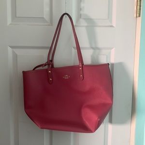 NWOT Pink/ Pink Rose Reversible Coach Tote
